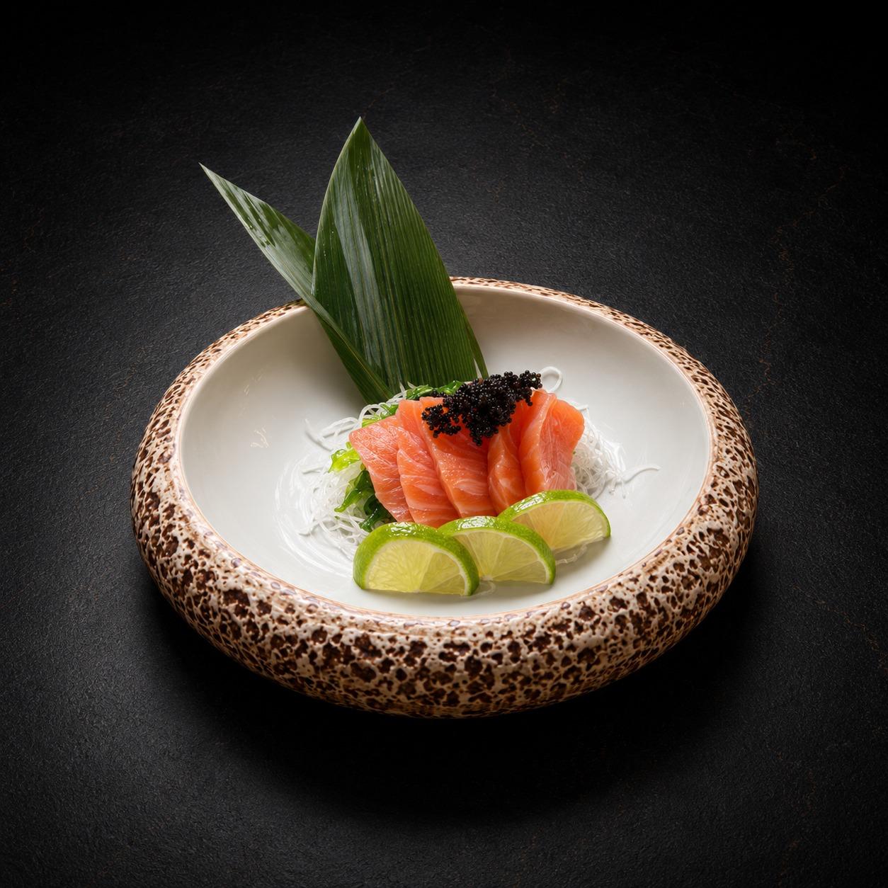 Lachs Sashimi mit Kaviar